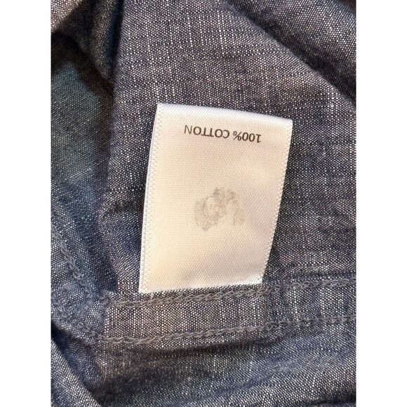 SOLARIS Men's Short Sleeve Button Down Cotton Gray Shirt Large - Picture 5 of 5